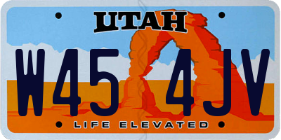 UT license plate W454JV