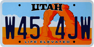 UT license plate W454JW