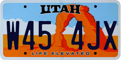 UT license plate W454JX