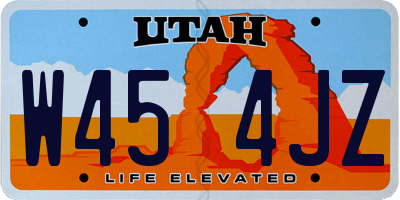 UT license plate W454JZ