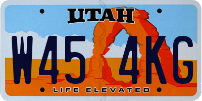 UT license plate W454KG
