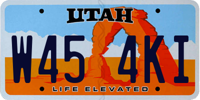 UT license plate W454KI