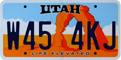 UT license plate W454KJ