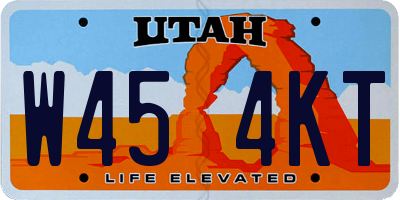 UT license plate W454KT