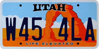 UT license plate W454LA