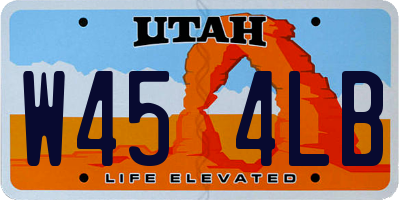UT license plate W454LB