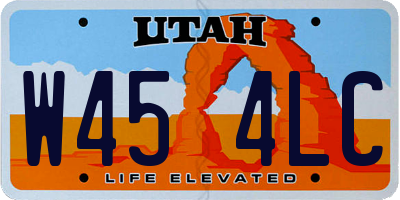 UT license plate W454LC