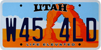 UT license plate W454LD