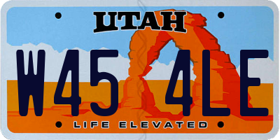 UT license plate W454LE