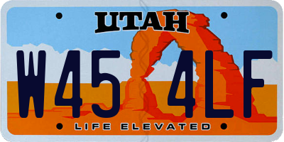 UT license plate W454LF