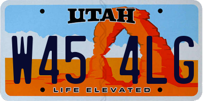 UT license plate W454LG