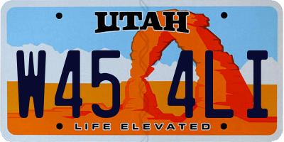 UT license plate W454LI