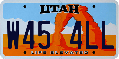 UT license plate W454LL