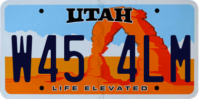 UT license plate W454LM