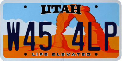 UT license plate W454LP