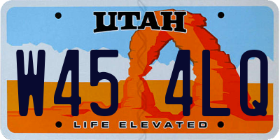UT license plate W454LQ