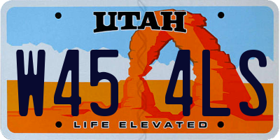 UT license plate W454LS