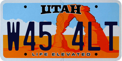UT license plate W454LT