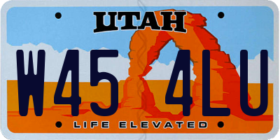 UT license plate W454LU