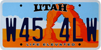 UT license plate W454LW