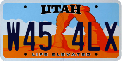 UT license plate W454LX
