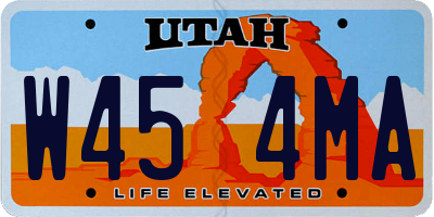 UT license plate W454MA