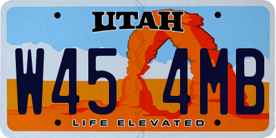 UT license plate W454MB