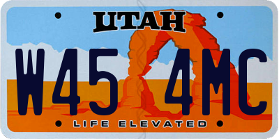UT license plate W454MC