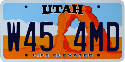 UT license plate W454MD