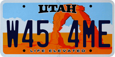 UT license plate W454ME