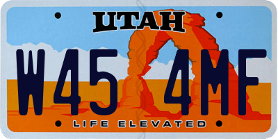 UT license plate W454MF