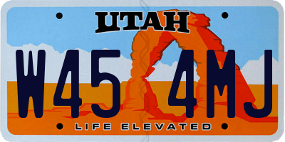 UT license plate W454MJ