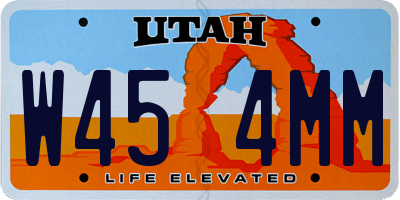 UT license plate W454MM