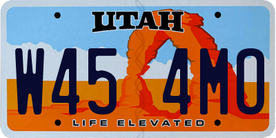 UT license plate W454MO