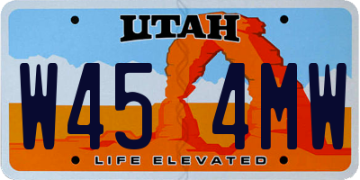 UT license plate W454MW