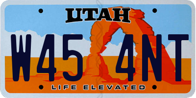 UT license plate W454NT