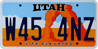 UT license plate W454NZ