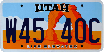UT license plate W454OC