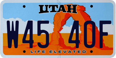 UT license plate W454OF