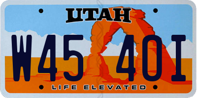 UT license plate W454OI