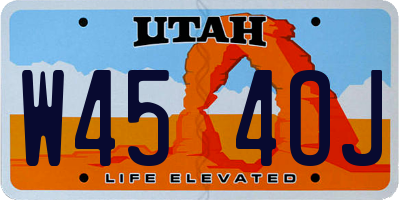 UT license plate W454OJ