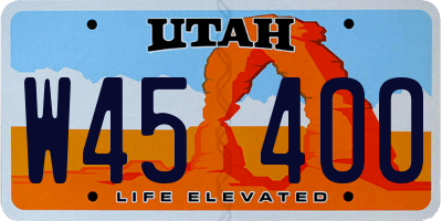 UT license plate W454OO