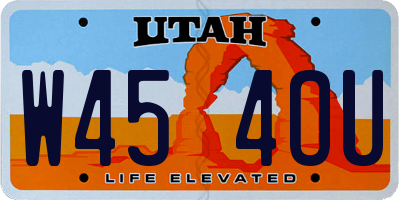 UT license plate W454OU