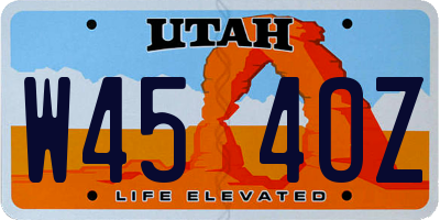 UT license plate W454OZ