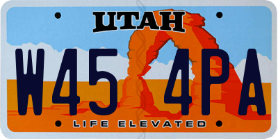 UT license plate W454PA