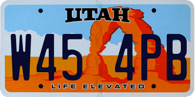 UT license plate W454PB
