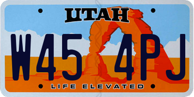 UT license plate W454PJ