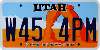 UT license plate W454PM
