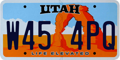 UT license plate W454PQ