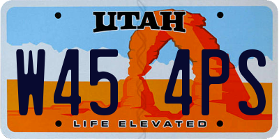 UT license plate W454PS